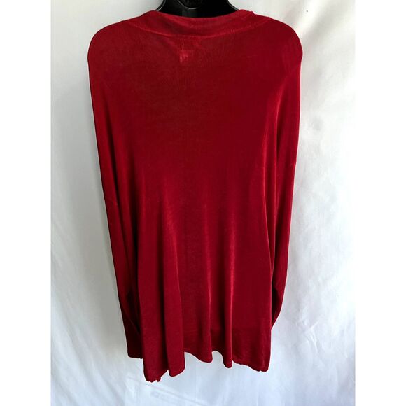 Vintage Touch of Class Clothing Slinky Red Cardigan Plus Size 2X/3X Open Acetate - Picture 4 of 9
